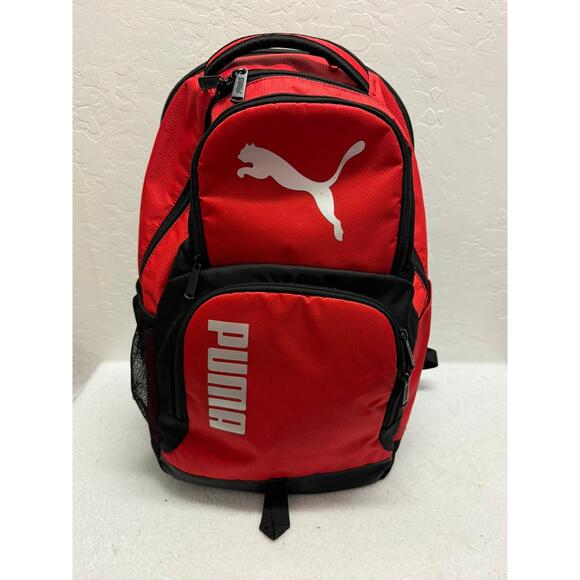 PUMA Red‎ Black MultiPocket Backpack Padded Laptop Compartment Contender - Picture 1 of 8